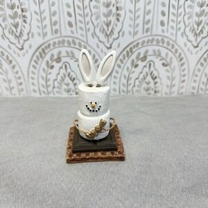 Midwest Original S'mores Bunny Figurine Easter White Resin Smores Decor vintage